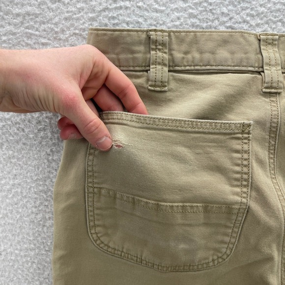 Carhartt Pants Mens 33x32 Beige Rugged Flex Rigby Relaxed Canvas Stretch Work - Picture 10 of 10